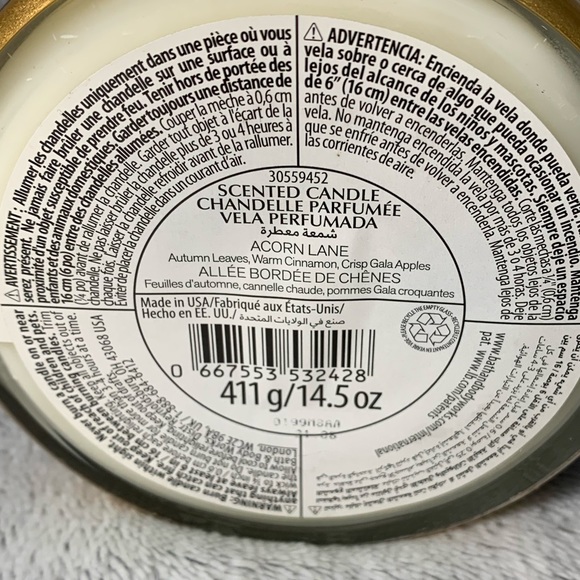 Acorn Lane 3-Wick Candle from Bath & Body Works (2020) BBW - Picture 3 of 3